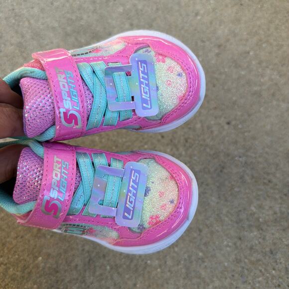 Sketchers Girls Shoes Size 5 Toddler Pink Light Up New Sneakers - Picture 5 of 7